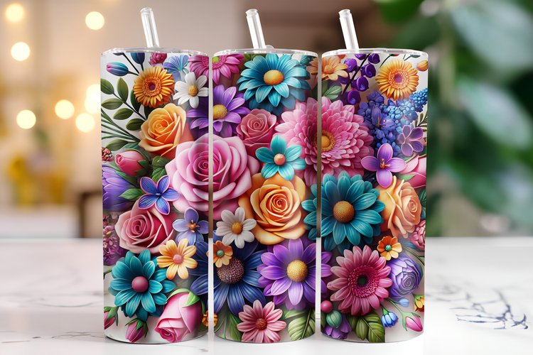 Flowers Tumbler Wrap | Sublimation | Tumblers