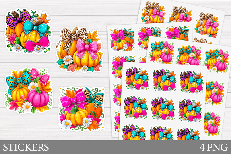 Pumpkin Sticker Printable. Pumpkin Bow Sticker Design