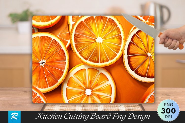 Orange Slices Cutting Board Sublimation Design