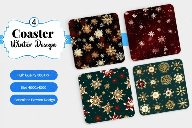 Square Coaster winter snow Sublimation