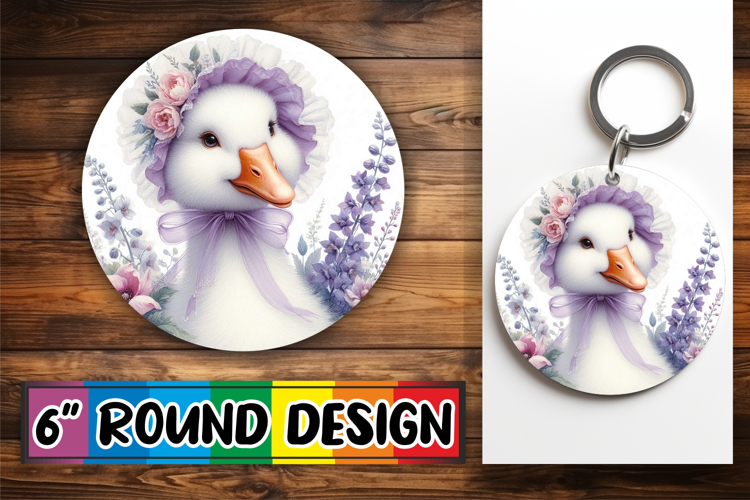 Blissful Round Sublimation Ornaments PNG, Goose