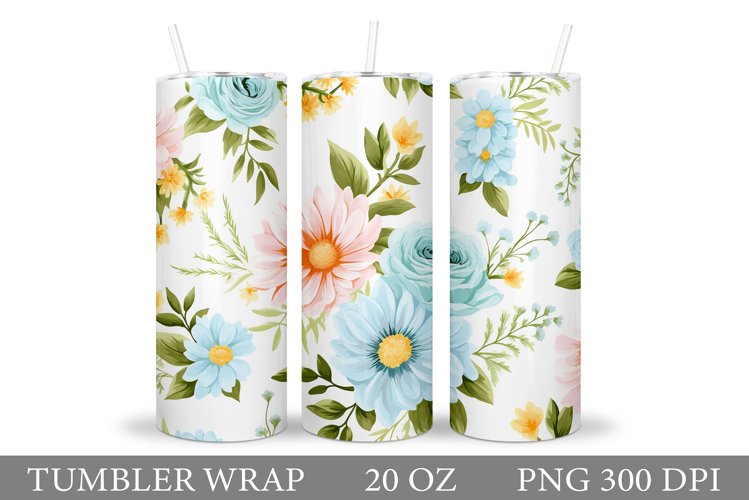 Flowers Tumbler Design. Wildflowers Tumbler Sublimation
