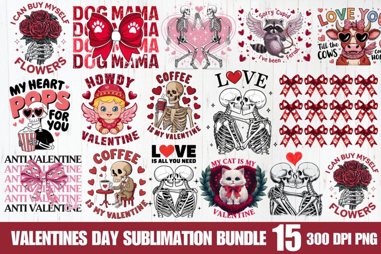 Valentines Day Sublimation Bundle PNG