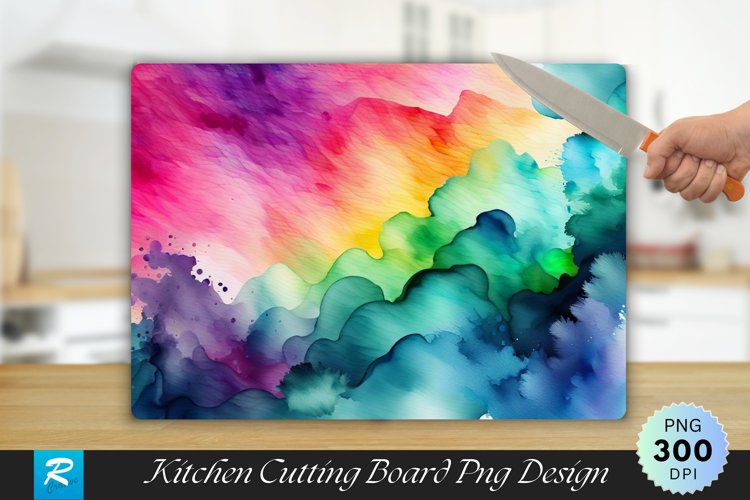 Abstract Colorful Gradient Cutting Board Sublimation Design example image 1