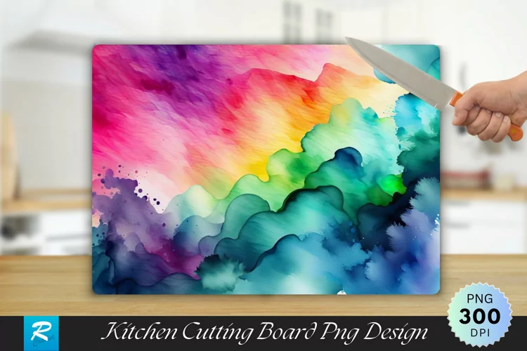 Abstract Colorful Gradient Cutting Board Sublimation Design