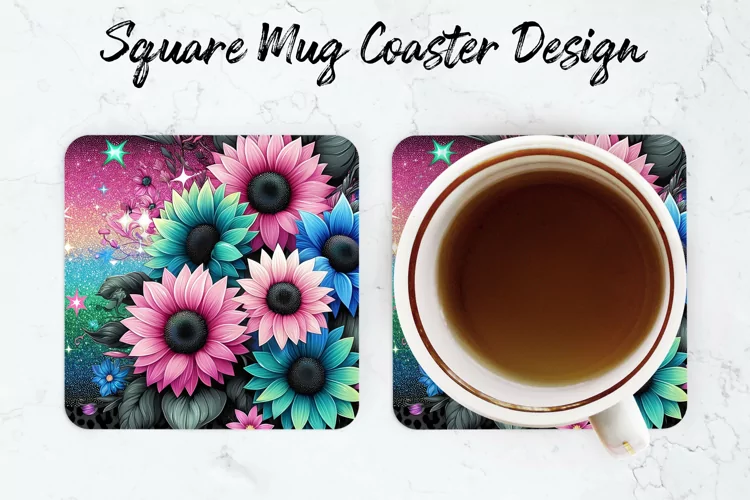 Sunflower Mug coaster | Coaster | Sublimation