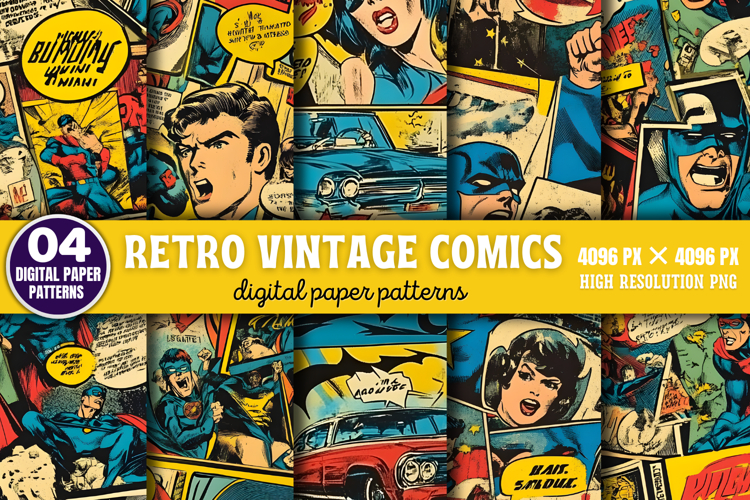 Retro Vintage Comics Background PNG