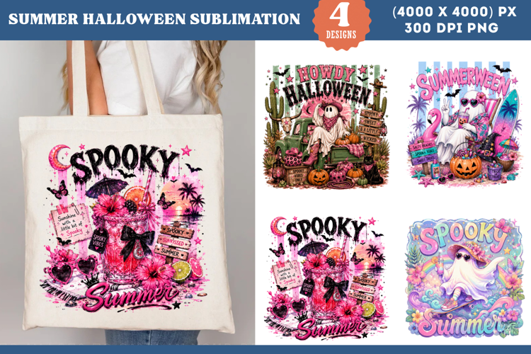 Summerween Ghost Halloween Sublimation PNG