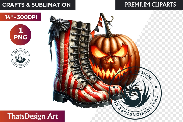 Halloween Character Boots - Spooky Gothic Clipart PNG