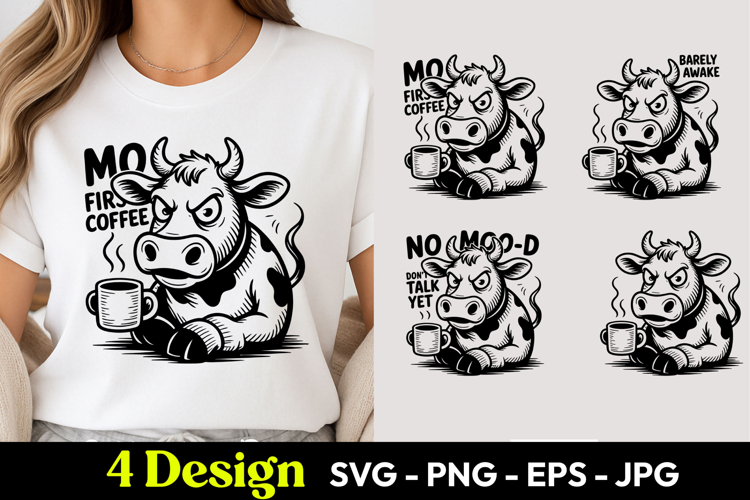 Moo Cow Mood Off SVG PNG
