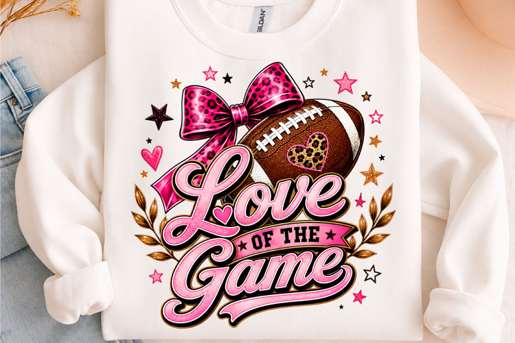 Love of the Game Football Bow PNG