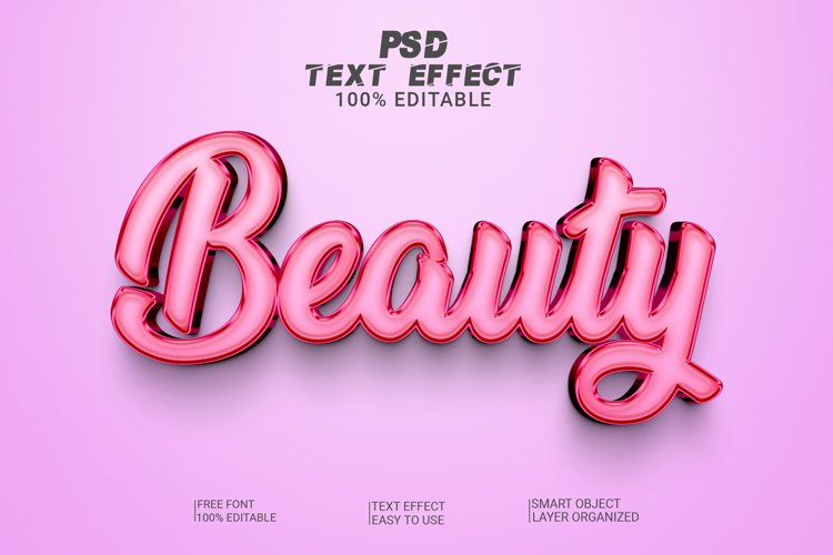 Beauty 3d Editable Text Effect Style
