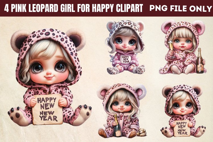 Pink leopard girl for Happy Clipart PNG