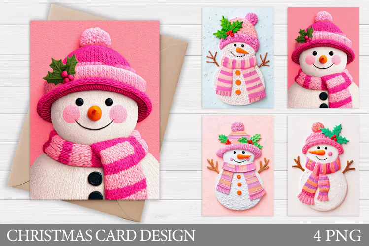 Snowman Card Printable. Christmas Card Design