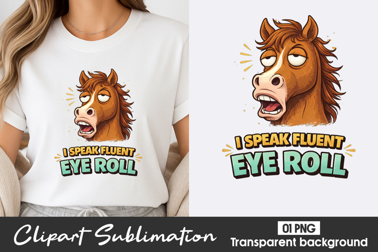 Eye Roll Horse Humor Clipart PNG