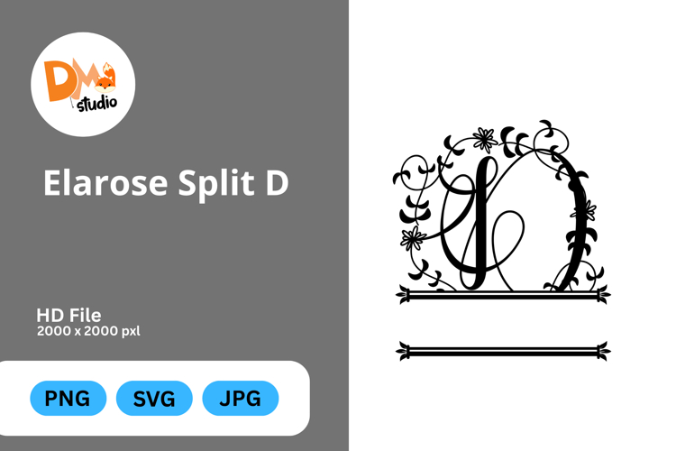 Split Floral Svg Image 4