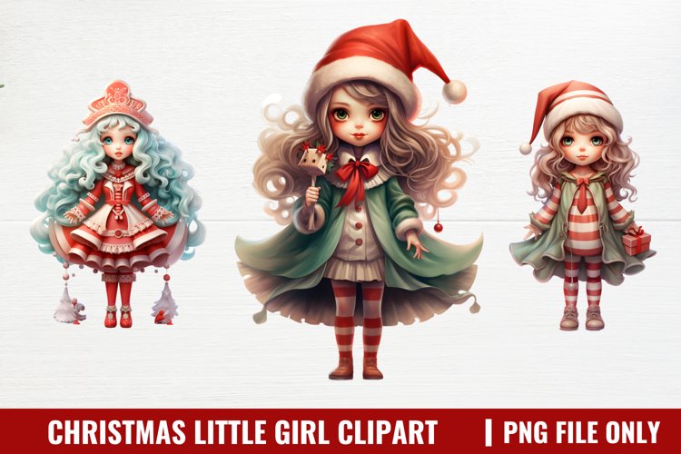Christmas Little Girl Clipart Sublimation