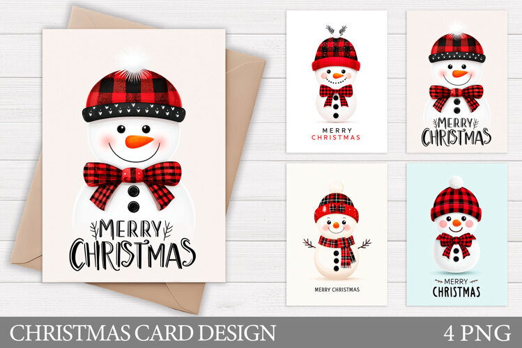 Cute Snowman Christmas Card Printable. Christmas Card Design example image 1