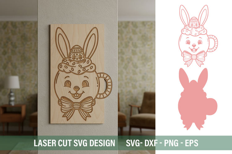 Easter bunny SVG - Laser Cut Design