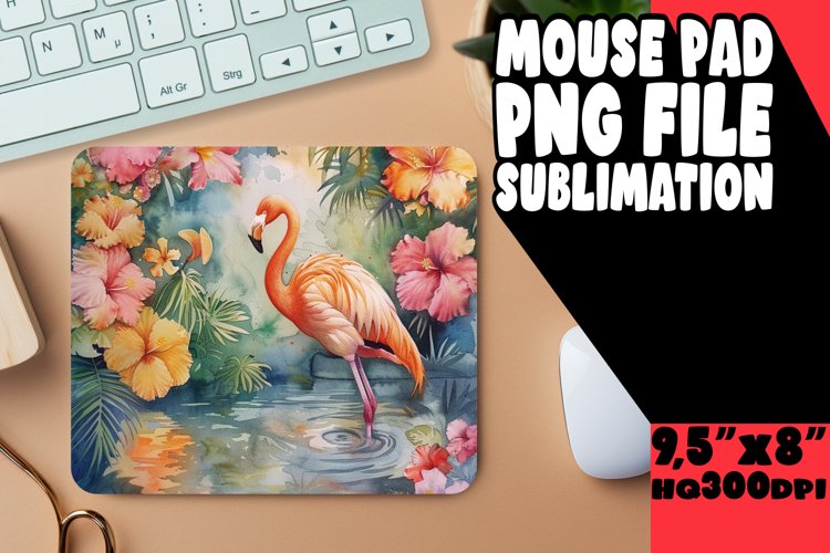 Exotic Flamingo Print Mouse Pads example image 1