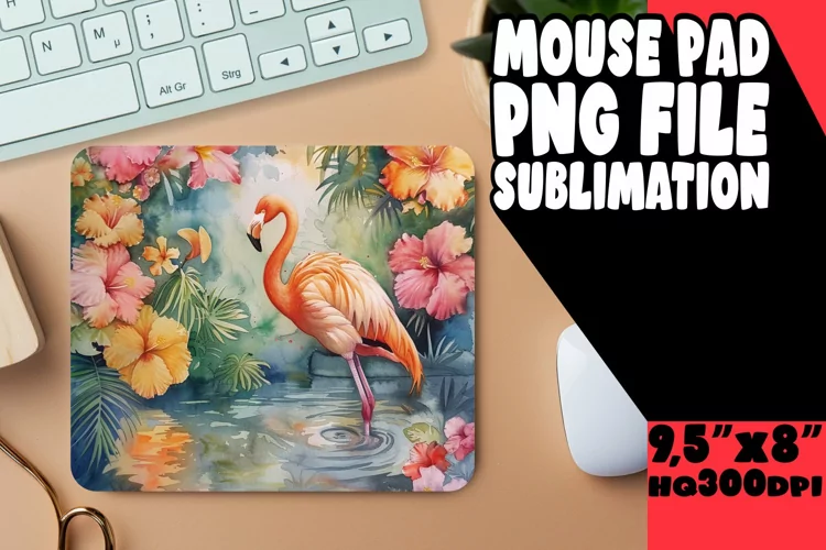 Exotic Flamingo Print Mouse Pads