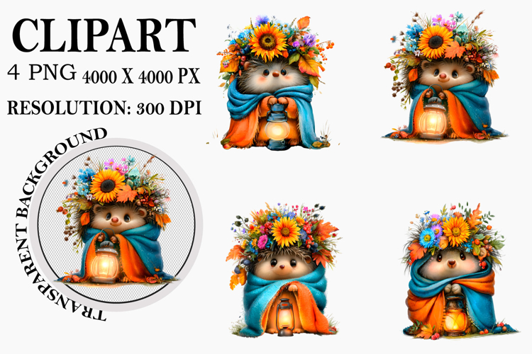 Whimsical Autumn Clipart Watercolor PNG