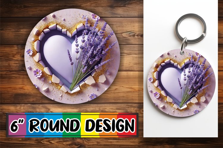 Playful Ornaments Circle Sublimation, 3D Heart