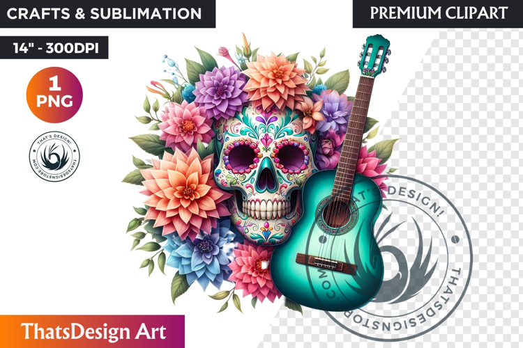 Pastel Floral Day of the Dead Clipart PNG,sugar skull design