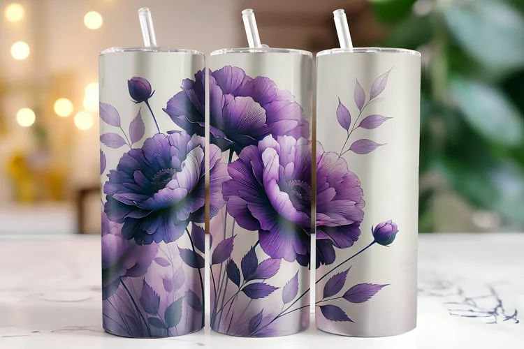 Flowers Tumbler Wrap | Sublimation | Tumblers