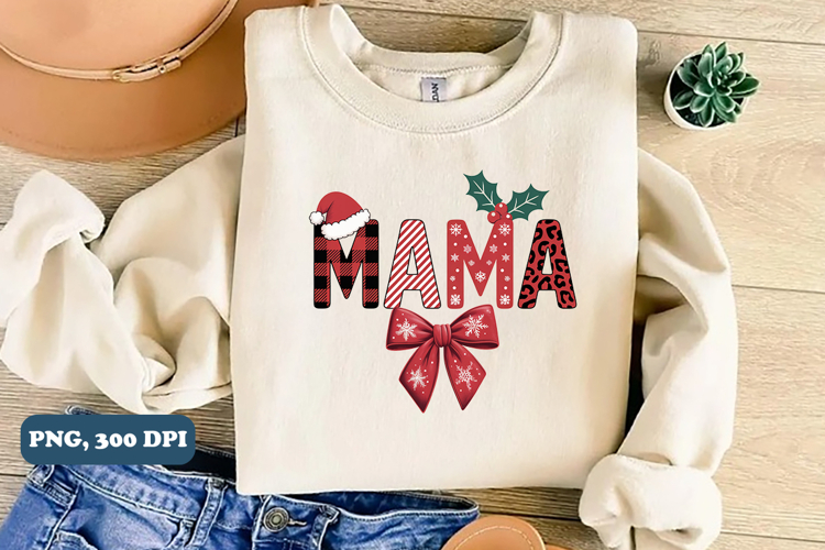 Mama Christmas sublimation PNG Design, PNG Sublimation