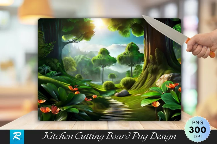 Nature Cutting Board Sublimation Design