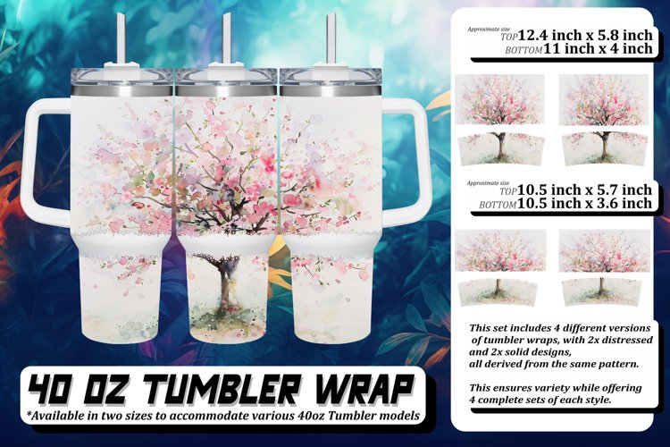 Fresh Spring Tree Pattern Tumbler Wrap