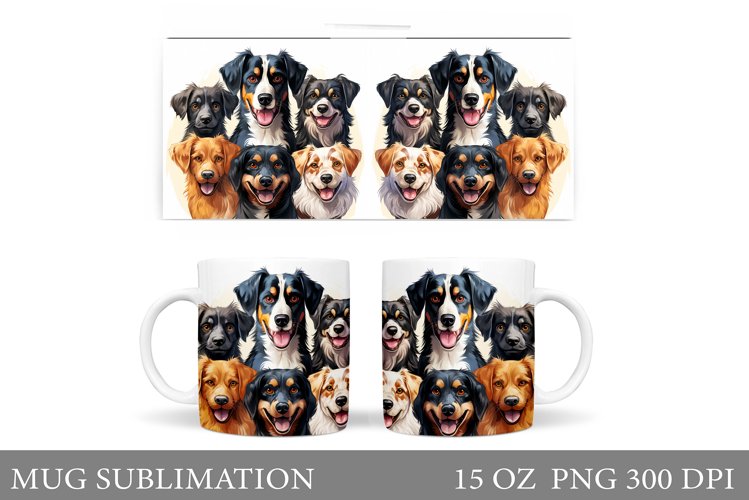 Funny Dogs Mug Design. Cute Dog Mug Sublimation example image 1