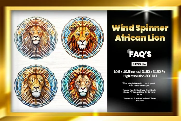 African Lion Wind Spinner Sublimation - 04 Variations