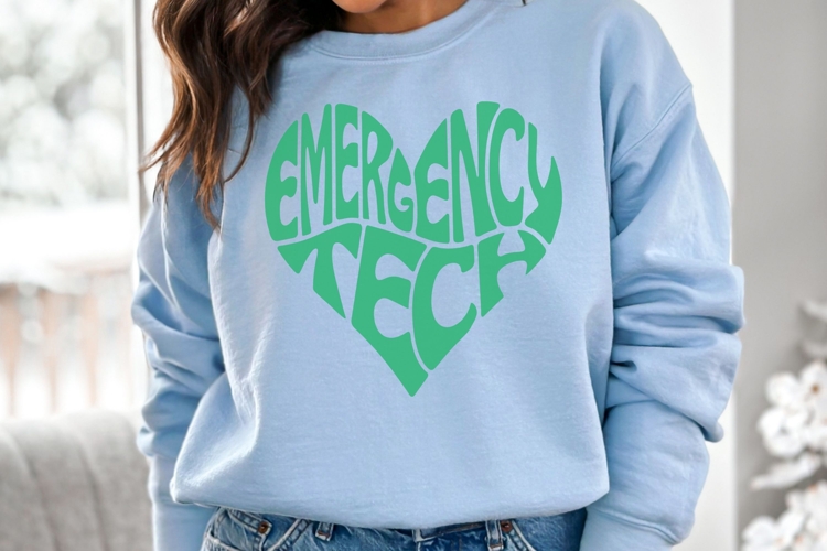 Emergency Tech in the shape of a Heart SVG Cut File