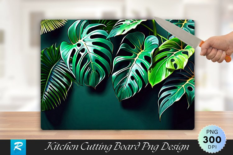 Monstera Deliciosa Cutting Board Sublimation Design