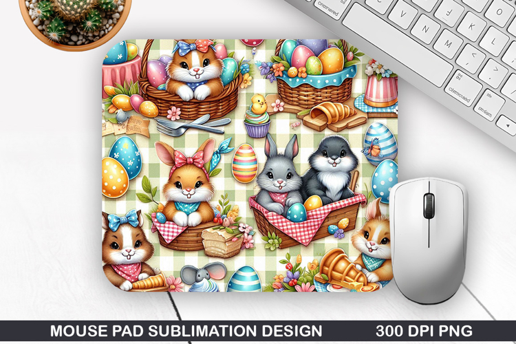 Bunny Mouse Pad Sublimation, Animals Mouse Pad PNG Design