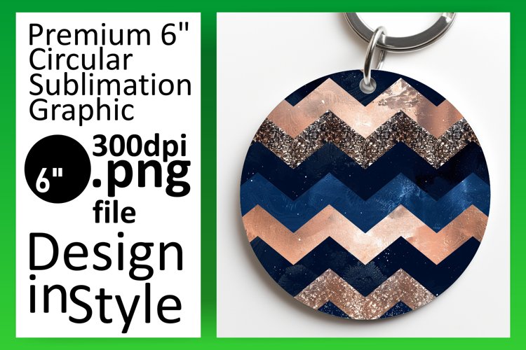 Glittery Stripe Pattern Round Design Sublimation