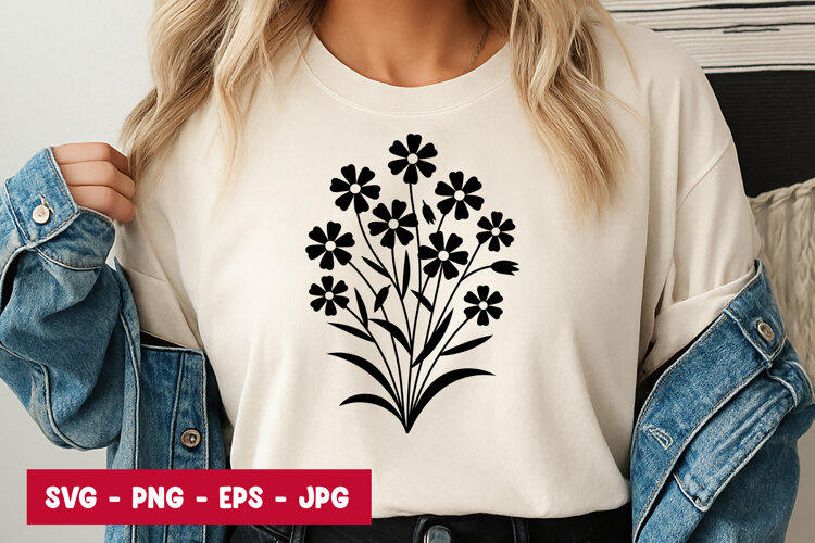 Simple Blossom Cluster SVG example image 1