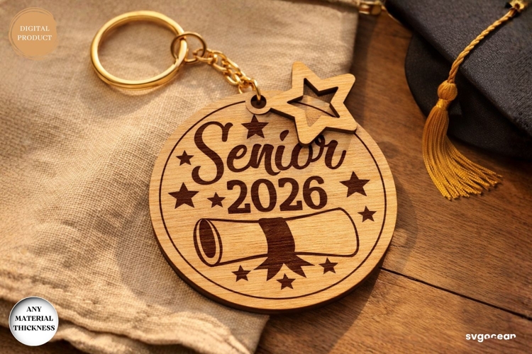 Graduation 2026 Keychain Laser Cut | Keyring | Glowforge