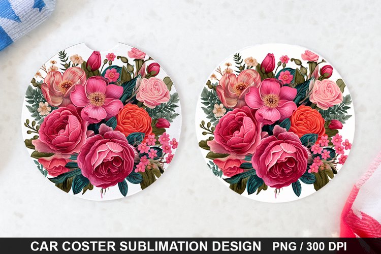 Bouquet Flowers - Coaster Sublimation Design