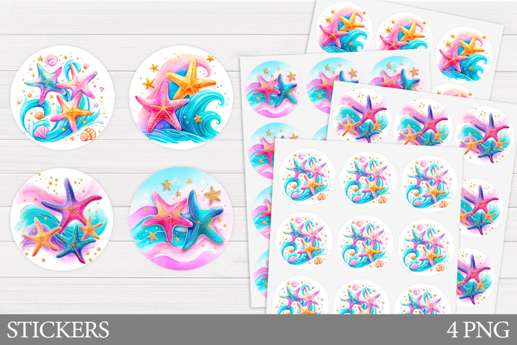 Starfish Sticker Design. Sea Sticker Printable
