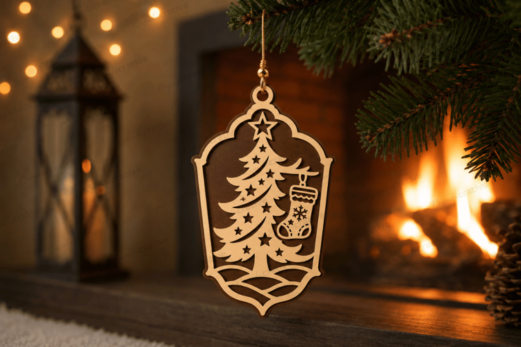 Christmas Tree Ornament Laser Cut SVG , Christmas tree SVG
