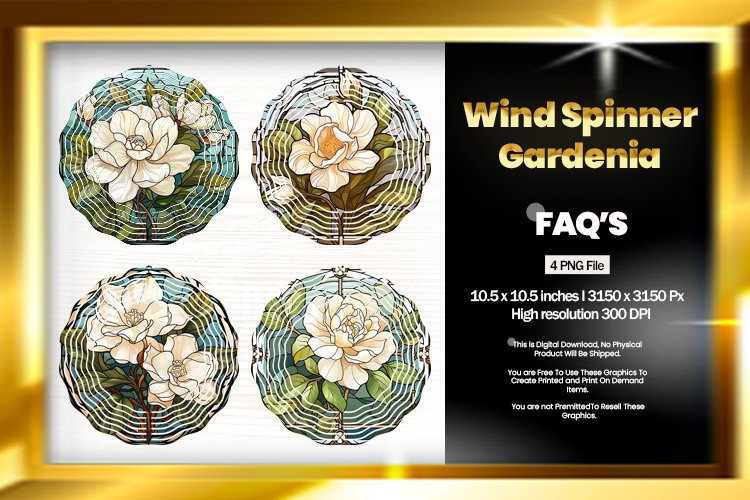 Gardenia Wind Spinner Sublimation - 04 Variations example image 1