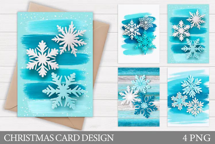 Snowflakes Christmas Card Printable. Christmas Card Design