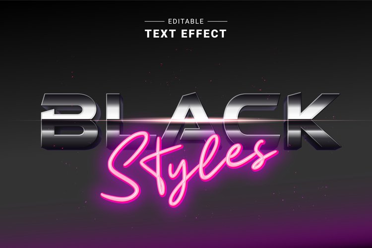 Editable Text Effect for Illustrator. Vector Graphic styles example image 1