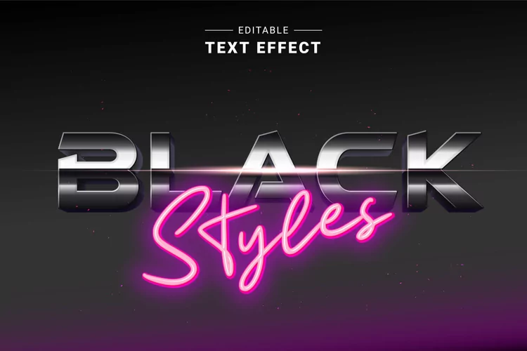 Editable Text Effect for Illustrator. Vector Graphic styles