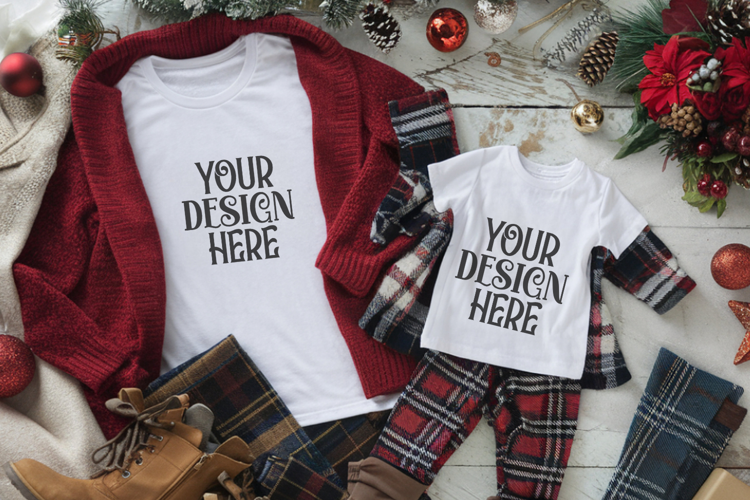 Christmas Family Matching Group T-Shirt Mockup