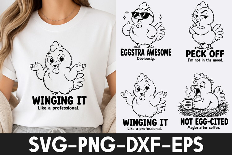Funny Chicken Quotes SVG | Cute Chicken T-Shirt Design SVG