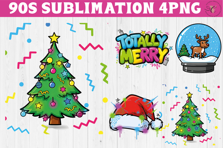 Retro Christmas 1990s clipart | Graffiti and Neon PNG